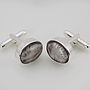 Murano Glass Oval Silver Cufflinks, thumbnail 8 of 9