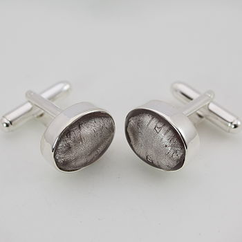 Murano Glass Oval Silver Cufflinks, 8 of 9