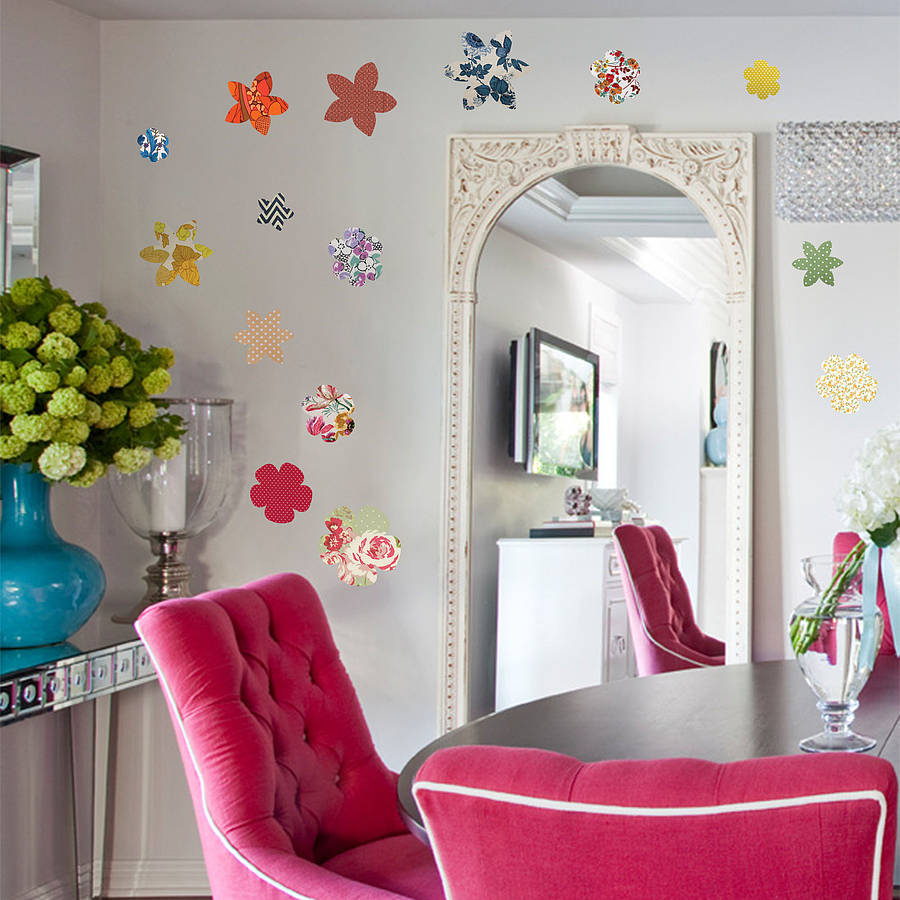 'vintage flower' vinyl wall stickers by oakdene designs