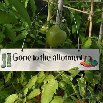 'Gone To The Allotment' Wooden Sign, 3 of 3