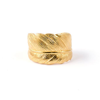 Gold Or Gold Plated Feather Ring: Take Flight, 2 of 6