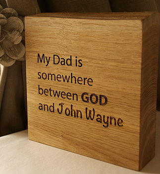 Dads Solid Oak Quote Plaque, 2 of 4