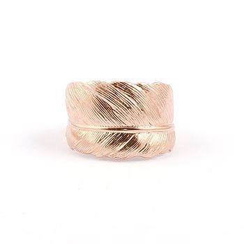 Rose Gold Or Rold Plated Feather Ring: Take Flight, 2 of 6