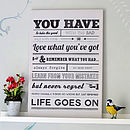 'life goes on' typographic print by oakdene designs ...
