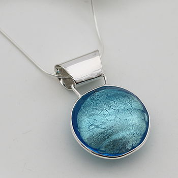 Silver Pendant With Circle Of Murano Glass, 2 of 7