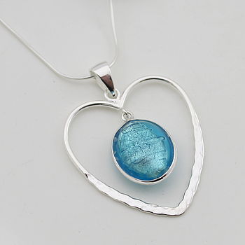 Heart Pendant In Silver With Murano Glass, 5 of 6