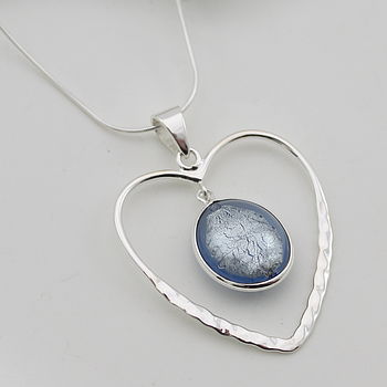 Heart Pendant In Silver With Murano Glass, 3 of 6