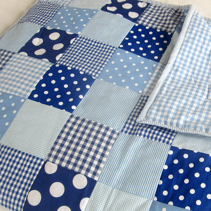 blanket stars with baby blue by the girls personalised boys quilt and patchwork