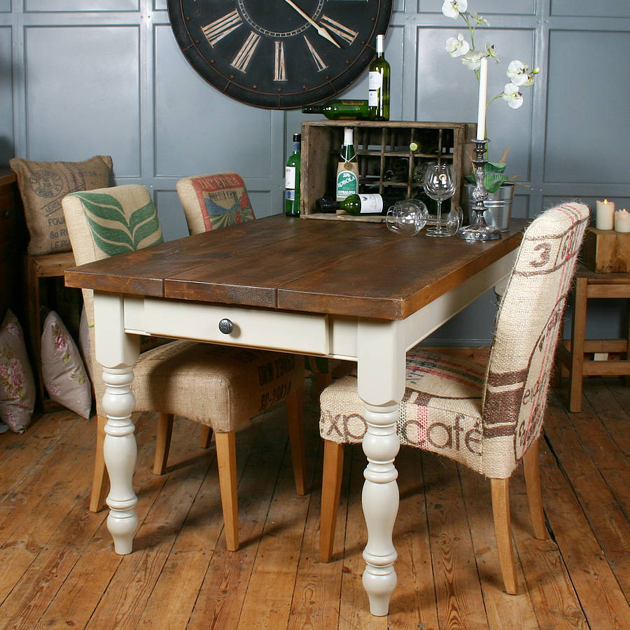 solid wood vintage  farmhouse  table  by h f 