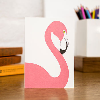 Pink Flamingo Blank Greetings Card, 2 of 3