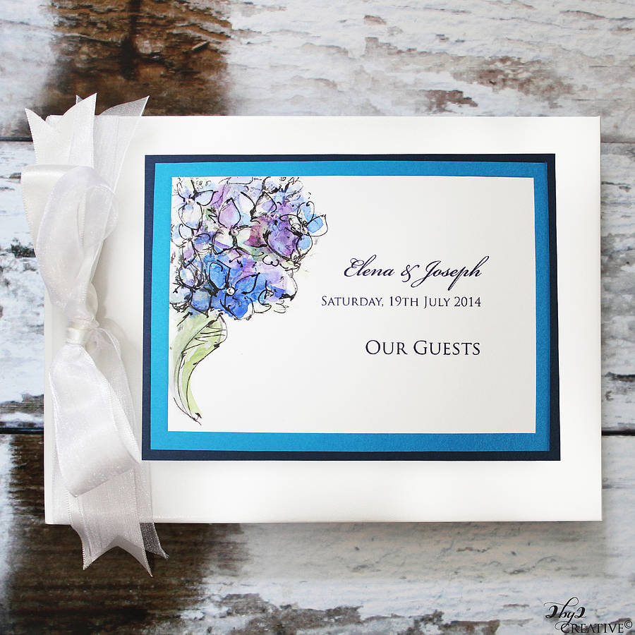personalised hand painted wedding guest book by natalie ryan design