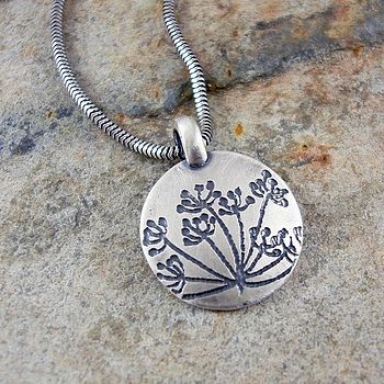 Cow Parsley Flower Pendant In Sterling Silver, 2 of 4