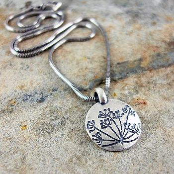 Cow Parsley Flower Pendant In Sterling Silver, 3 of 4