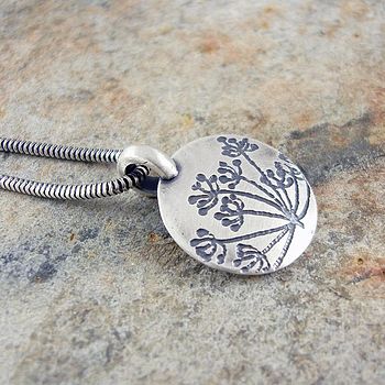 Cow Parsley Flower Pendant In Sterling Silver, 4 of 4