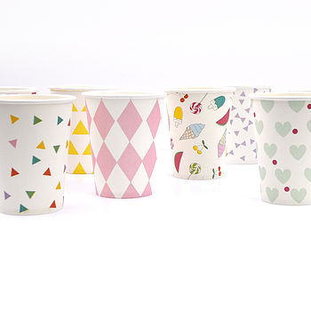 set of eight paper drink cups by peach blossom | notonthehighstreet.com