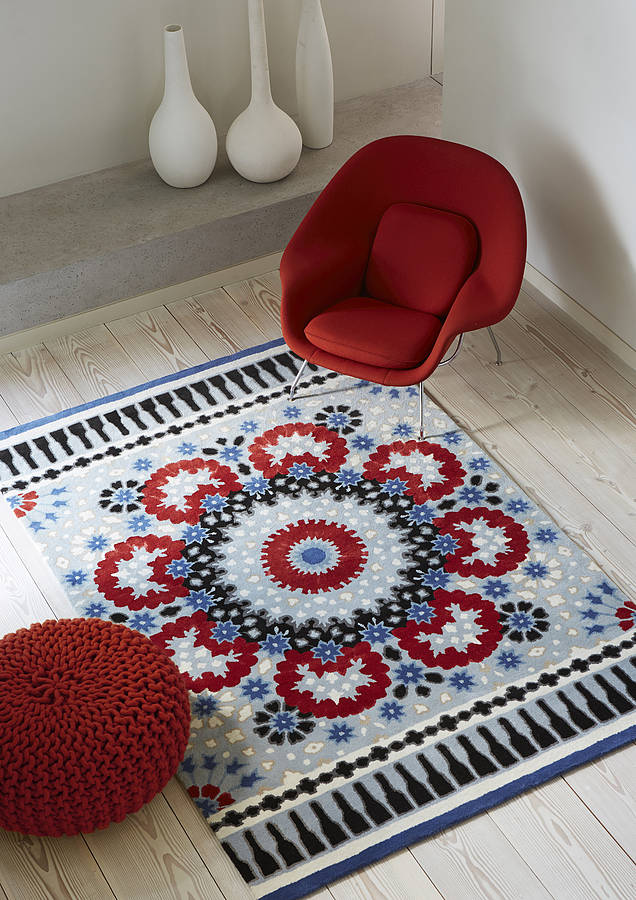 Nomadic Blue And Red Patterned Rug By I Love Retro