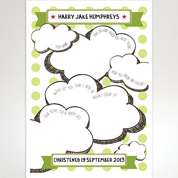 Personalised Christening Guest Book Card, 7 of 8