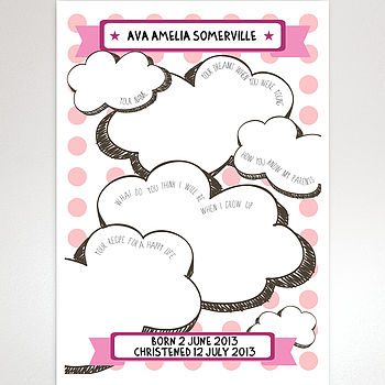 Personalised Christening Guest Book Card, 5 of 8