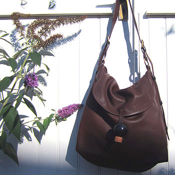 Large Leather Hobo Handbag With Adjustable Handle, 7 of 10