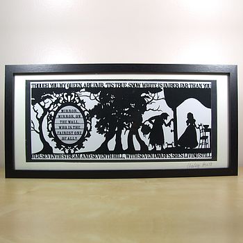 Snow White's Mirror Signed Papercut Print, 6 of 7