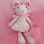 Hand Crochet Angel Mouse, thumbnail 2 of 4