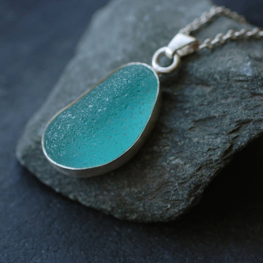 Natural Turquoise Sea Glass Pendant By Tania Covo | notonthehighstreet.com