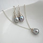Grey Baroque Pearl Necklace And Earring Set, thumbnail 1 of 9