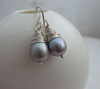 Grey Baroque Pearl Necklace And Earring Set, 5 of 9