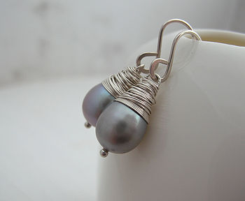 Grey Baroque Pearl Earrings, 8 of 9