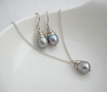 Grey Baroque Pearl Earrings, 5 of 9