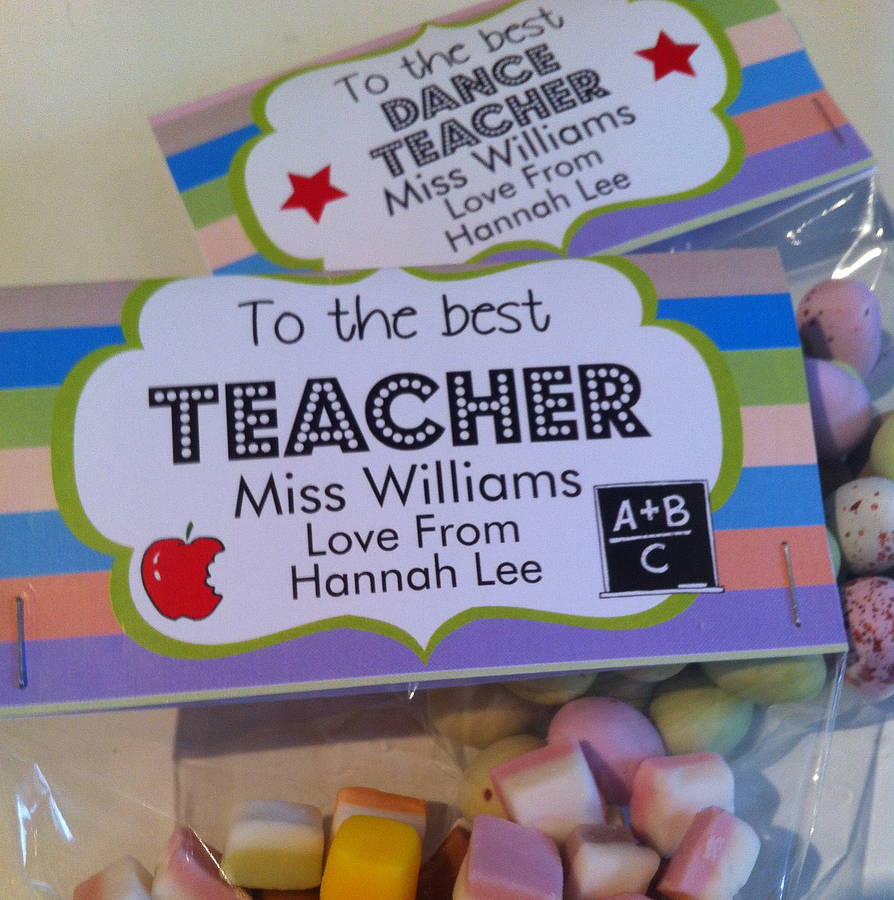Teacher Thank You Gift Treat Bags By Tailored Chocolates and Gifts
