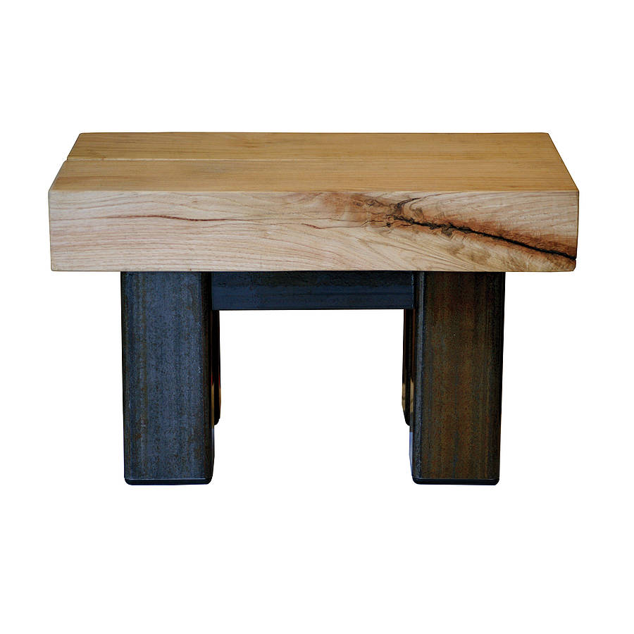 original_oak iron two foot two beam coffee table