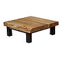Oak And Iron Large Square Coffee Table, thumbnail 3 of 12