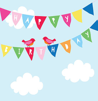 'Happy Birthday' Birds Bunting Card, 2 of 3