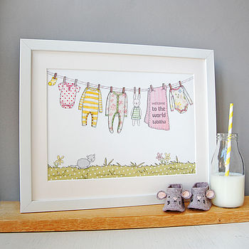Personalised Welcome To The World Pink New Baby Print, 5 of 12