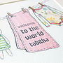 Personalised New Baby Pink Clothes Unframed Print, thumbnail 3 of 12