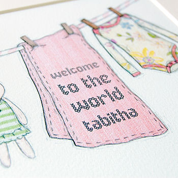 Personalised Welcome To The World Pink New Baby Print, 3 of 12