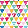 Happy Birthday Multicoloured Triangle Card, thumbnail 2 of 3