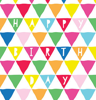 Happy Birthday Multicoloured Triangle Card, 2 of 3