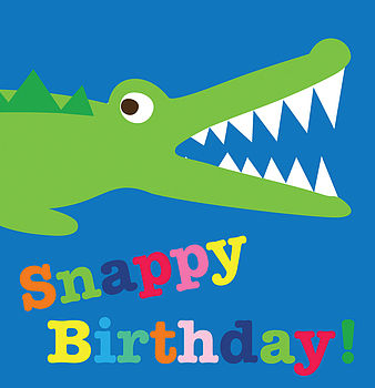 'Snappy Birthday' Crocodile Illustrated Birthday Card, 2 of 3