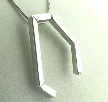 Geometric Handmade Silver Pendant, 2 of 2