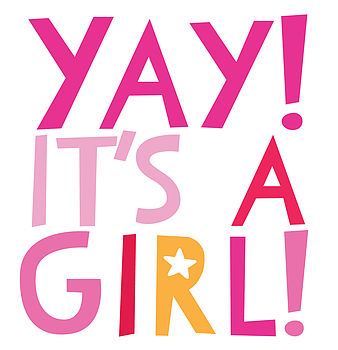 'YAY! It's a Girl!' New Baby Card, 2 of 3