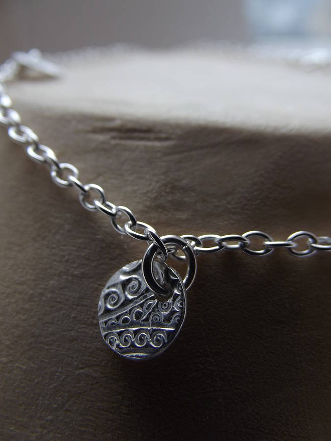 Sterling Silver Circle Charm Anklet By Lucy Kemp Silver Jewellery