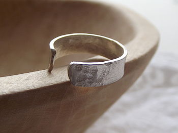 Sterling Silver Hammered Toe Ring By Lucy Kemp Silver Jewellery