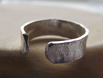 Sterling Silver Hammered Toe Ring, 7 of 8
