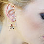 Navy Teal Quartz Gemstone Earring, thumbnail 4 of 8