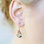 Navy Teal Quartz Gemstone Earring, thumbnail 6 of 8