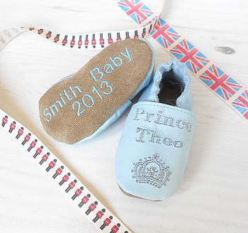 Personalised Prince Baby Shoes, 3 of 9