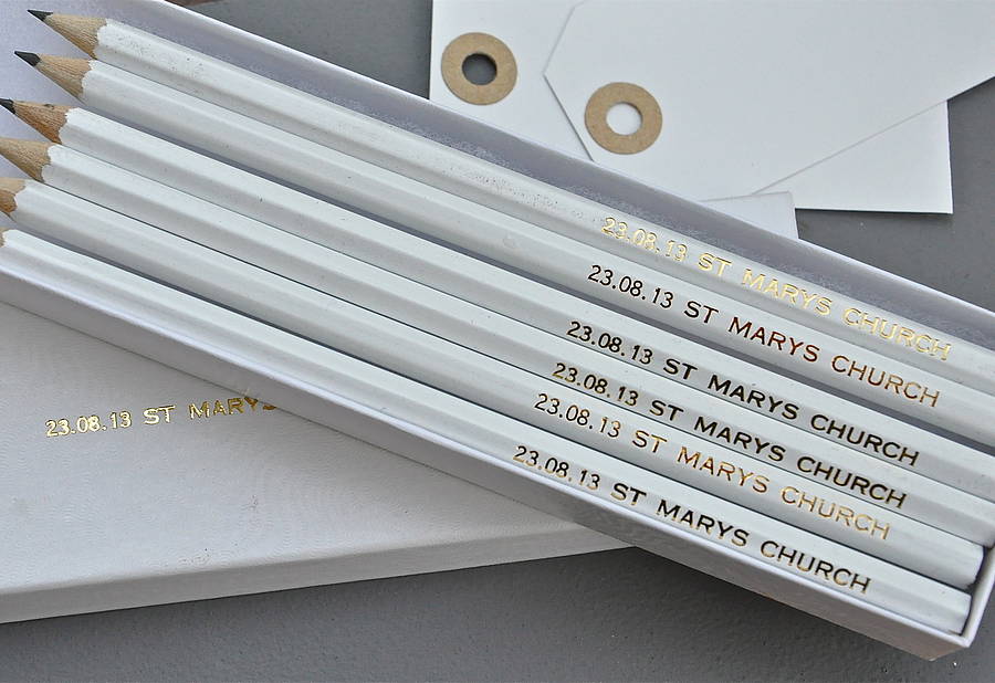 Personalised Gift Boxed Save The Date Pencils By Letteroom Personalised Gift Boxed Save The Date Pencils