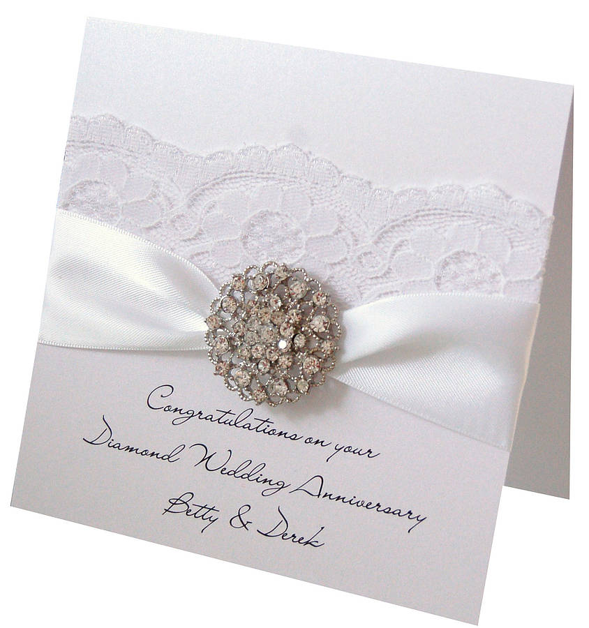 Opulence Diamond Wedding Personalised Anniversary Card By The Luxe Co 